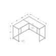 Pemberly Row L-Shaped Corner Console Table in Dark Taupe Wood Look