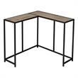 Pemberly Row L-Shaped Corner Console Table in Dark Taupe Wood Look
