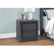 Pemberly Row Upholstered 2-Drawer Nightstand in Dark Grey Velvet Look