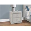 Pemberly Row Upholstered 2-Drawer Nightstand in Light Grey Velvet Look