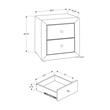 Pemberly Row Upholstered 2-Drawer Nightstand in Light Grey Velvet Look