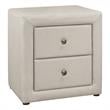 Pemberly Row Upholstered 2-Drawer Nightstand in Beige Linen Look