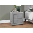 Pemberly Row Upholstered 2-Drawer Nightstand in Grey Linen Look
