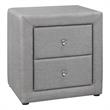 Pemberly Row Upholstered 2-Drawer Nightstand in Grey Linen Look
