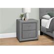 Pemberly Row Upholstered 2-Drawer Nightstand in Grey Leather Look