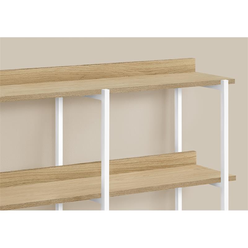 Pemberly Row 3-Tier Console Table with Shelves in Natural Wood Look