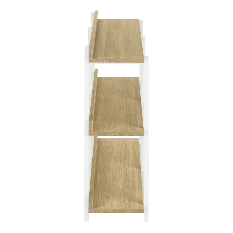 Pemberly Row 3-Tier Console Table with Shelves in Natural Wood Look
