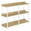 Pemberly Row 3-Tier Console Table with Shelves in Natural Wood Look