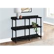 Pemberly Row 3-Tier Console Table with Shelves in Black Marble Look