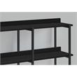 Pemberly Row 3-Tier Console Table with Shelves in Black Laminate
