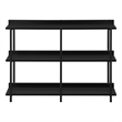 Pemberly Row 3-Tier Console Table with Shelves in Black Laminate