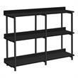 Pemberly Row 3-Tier Console Table with Shelves in Black Laminate