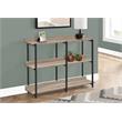 Pemberly Row 3-Tier Console Table with Shelves in Dark Taupe Laminate