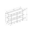 Pemberly Row 3-Tier Console Table with Shelves in Dark Taupe Laminate