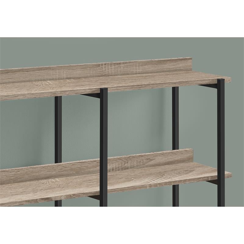 Pemberly Row 3-Tier Console Table with Shelves in Dark Taupe Laminate
