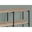 Pemberly Row 3-Tier Console Table with Shelves in Dark Taupe Laminate