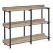 Pemberly Row 3-Tier Console Table with Shelves in Dark Taupe Laminate