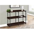Pemberly Row 3-Tier Console Table with Shelves in Dark Brown Espresso