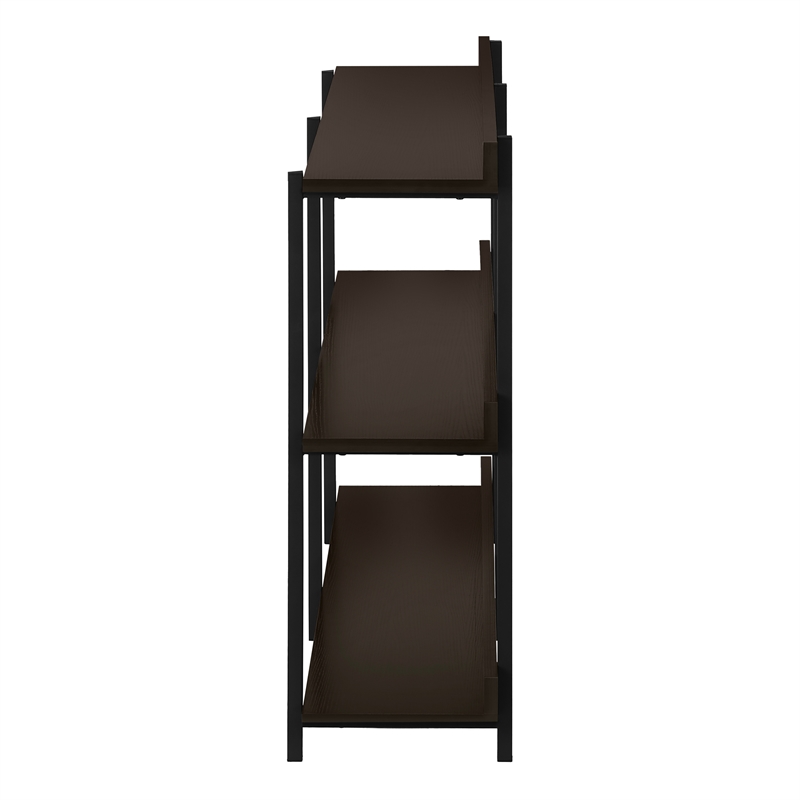 Pemberly Row 3-Tier Console Table with Shelves in Dark Brown Espresso