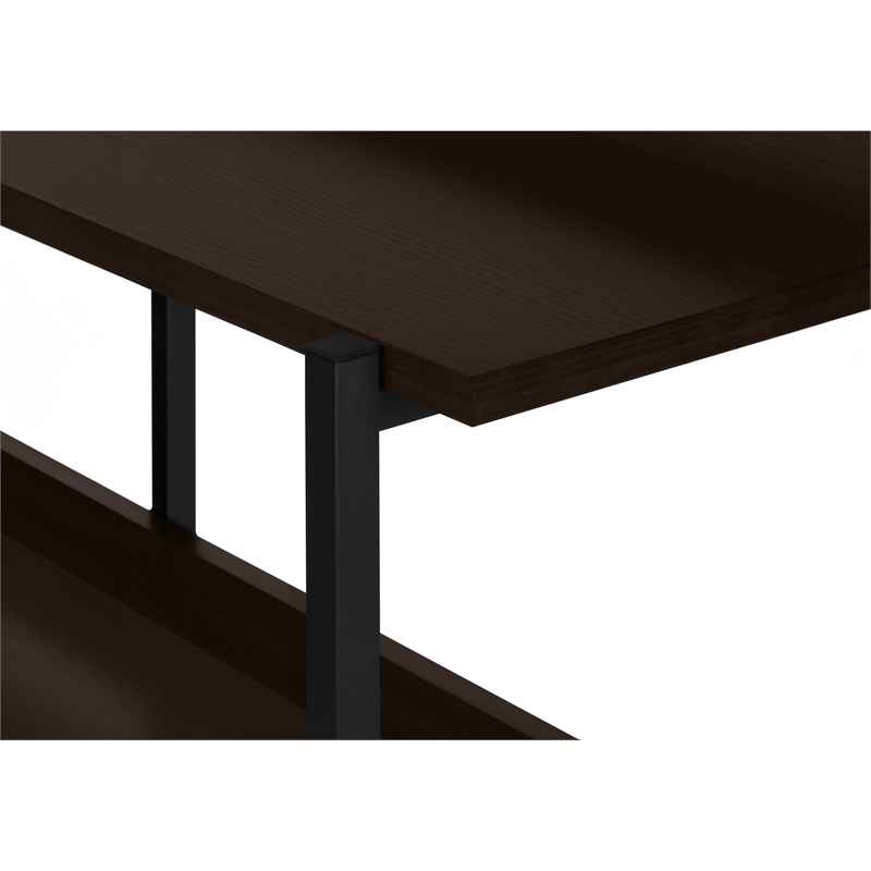 Pemberly Row 3-Tier Console Table with Shelves in Dark Brown Espresso