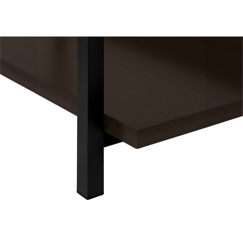Pemberly Row 3-Tier Console Table with Shelves in Dark Brown Espresso
