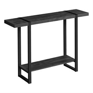 Pemberly Row Industrial Farmhouse Console Table in Black Reclaimed Wood