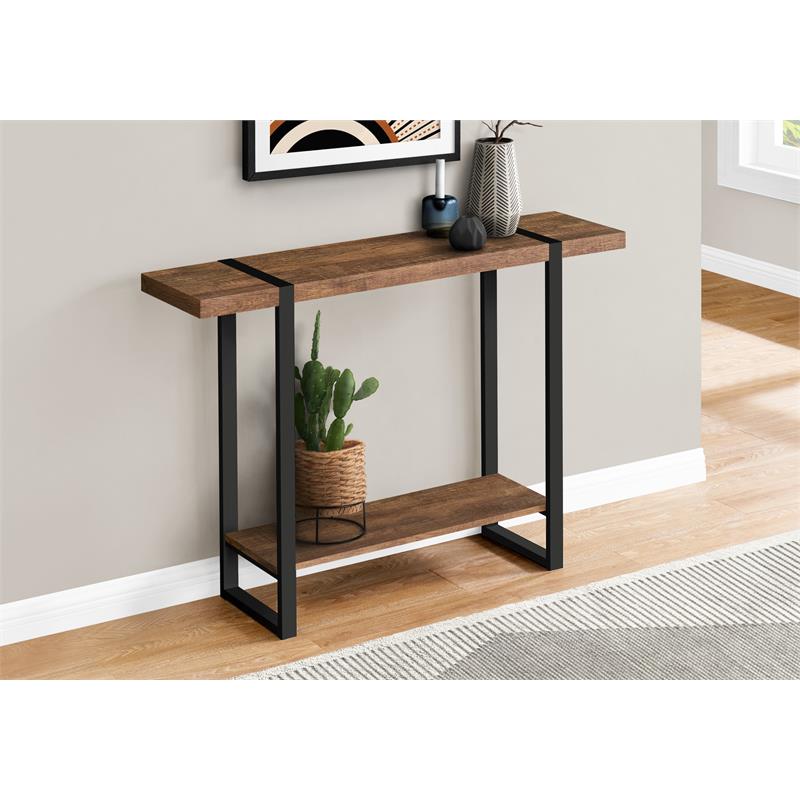 Pemberly Row Industrial Farmhouse Console Table in Brown Reclaimed Wood