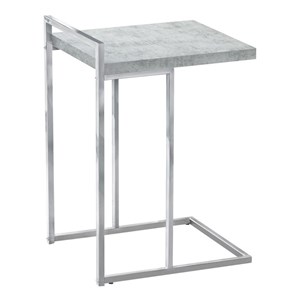 Pemberly Row Wide C-Shaped Accent Table with Handle in Grey Cement Look