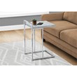 Pemberly Row Wide C-Shaped Accent Table with Handle in Grey Cement Look