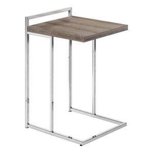 Pemberly Row Wide C-Shaped Accent Table with Handle in Dark Taupe