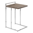 Pemberly Row Wide C-Shaped Accent Table with Handle in Dark Taupe