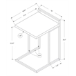 Pemberly Row Wide C-Shaped Accent Table with Handle in Espresso