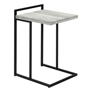 Pemberly Row Wide C-Shaped Accent Table with Handle in Grey Reclaimed Wood