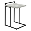 Pemberly Row Wide C-Shaped Accent Table with Handle in Grey Reclaimed Wood