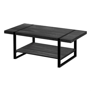 Pemberly Row 48&quot Industrial Farmhouse Coffee Table in Black Reclaimed Wood