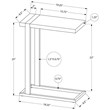 Pemberly Row Industrial Farmhouse C-Shaped Accent Table in Grey Reclaimed