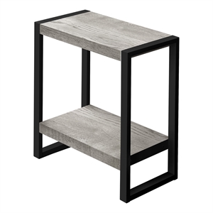 Pemberly Row Industrial Farmhouse 2-Tier Accent Table in Grey Reclaimed