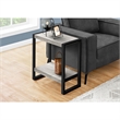 Pemberly Row Industrial Farmhouse 2-Tier Accent Table in Grey Reclaimed