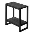 Pemberly Row Industrial Farmhouse 2-Tier Accent Table in Black Reclaimed