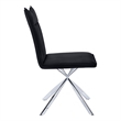 Pemberly Row Set of 2 Upholstered Dining Chairs in Black Leather Look