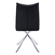 Pemberly Row Set of 2 Upholstered Dining Chairs in Black Leather Look