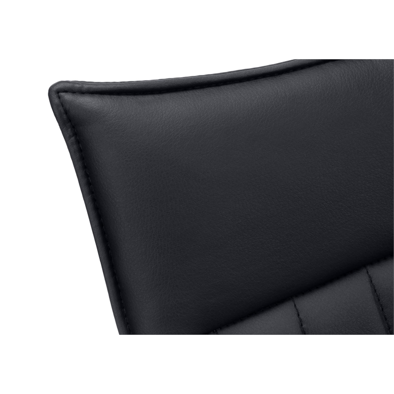 Pemberly Row Set of 2 Upholstered Dining Chairs in Black Leather Look