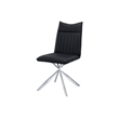 Pemberly Row Set of 2 Upholstered Dining Chairs in Black Leather Look