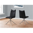 Pemberly Row Set of 2 Upholstered Dining Chairs in Black Leather Look