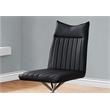 Pemberly Row Set of 2 Upholstered Dining Chairs in Black Leather Look