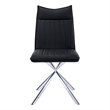 Pemberly Row Set of 2 Upholstered Dining Chairs in Black Leather Look
