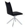 Pemberly Row Set of 2 Upholstered Dining Chairs in Black Leather Look
