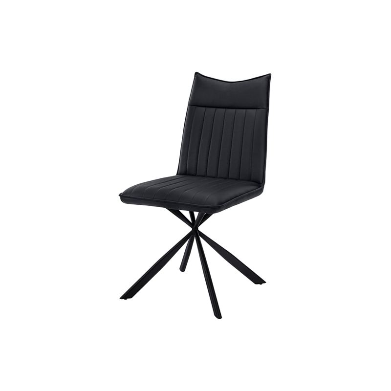 Pemberly Row Set of 2 Dining Chairs with Black Starburst Metal Legs
