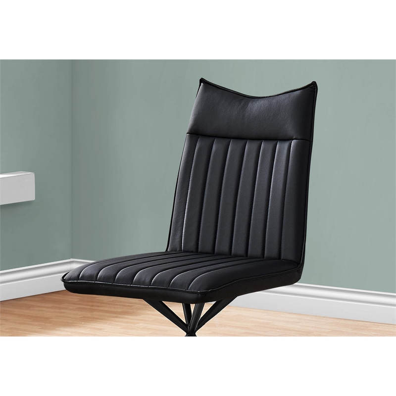 Pemberly Row Set of 2 Dining Chairs with Black Starburst Metal Legs