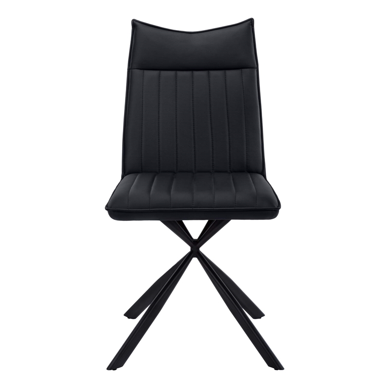 Pemberly Row Set of 2 Dining Chairs with Black Starburst Metal Legs